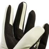 Pair of black and white gloves on a white background