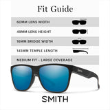 Smith Lowdown XL 2 Sunglasses, Matte Black Frame ChromaPop Polarized Blue Mirror Lens