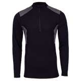 Hot Chillys Men Clima-Wool Merino Zip-T - Front view, showcasing merino wool blend and zip closure