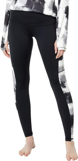 Hot Chillys Women Micro Elite Chamois Pocket Print Tight - Front view, showcasing body fit design and pocket print detail