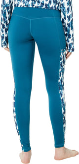 Hot Chillys Women Micro Elite Chamois Pocket Print Tight - Front view, showcasing body fit design and pocket print detail