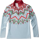 Hot Chillys Women Premium Zip-T Midweight Body Fit Base Layer Frost Flower