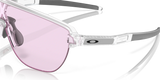 Oakley Corridor Rectangular Men Sunglasses - Front view, showcasing semi-rimless shield design and Unobtainium features