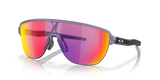 Oakley Corridor Rectangular Men Sunglasses - Front view, showcasing semi-rimless shield design and Unobtainium features