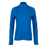 Hot Chillys Women Micro-Elite Chamois Solid Zip-T Base Layer Blue