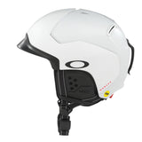 Oakley MOD5 Mips Unisex Snow Ski Winter Helmet in action on a snowy mountain white 01 left