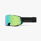 100% Snowcraft Hiper Winter Snow Goggle featuring premium protection, visibility, and comfort, compatible with Snowcraft XL goggle. Black Green