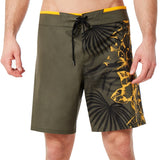 Oakley Biscuit Flower Seamless 18 Inch Men Surf Boardshort - Stylish Men's Swimwear Inch Brown