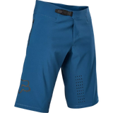 Fox Racing Men's Defend MTB Shorts - Front view, showcasing durable TruMotion® fabric and race-ratchet closure Blue