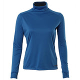 Hot Chillys Women Peach Skins Solid T-Neck Lightweight Base Layer in relaxed fit Vivid Blue