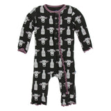 Kickee Pants Print Muffin Ruffle Coverall with Snaps