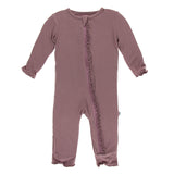 Kickee Pants Solid Muffin Ruffle Coverall with Zipper