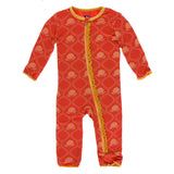 Kickee Pants Print Muffin Ruffle Coverall with Zipper