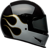 BELL Eliminator Adult Street Motorcycle Helmet with fiberglass composite shell stockwell-gloss-black-white-right
