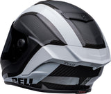 BELL Race Star Flex DLX Adult Street Motorcycle Helmet with ProTint shield. Matte gloss black white