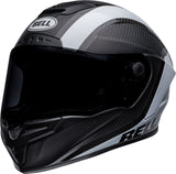 BELL Race Star Flex DLX Adult Street Motorcycle Helmet with ProTint shield. Matte gloss black white