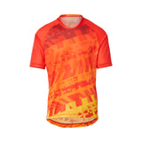 Giro Men Roust Jersey MTB Shirt - Lightweight and Breathable Cycling Apparel Red Orange Fanatic ghosted