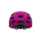 Giro Verce MIPS Women's Mountain Bike Helmet in a trail setting Pink Street back