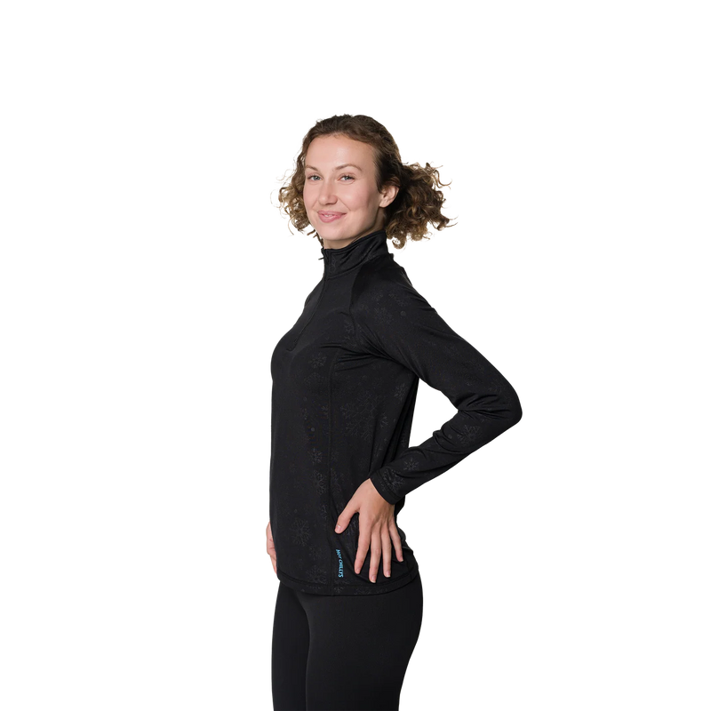 Hot Chillys Womens Micro Elite Chamois Blocking Zip-T Baselayers