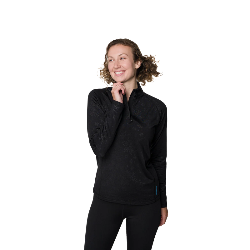 Hot Chillys Womens Micro Elite Chamois Blocking Zip-T Baselayers