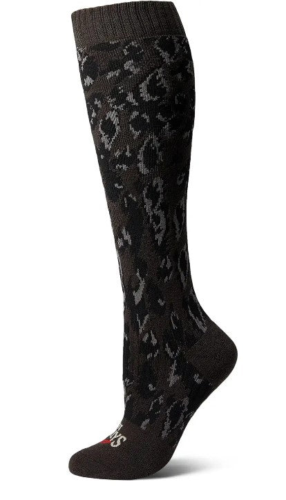 Hot Chillys Women Black Painted Animal Mid Volume Sock