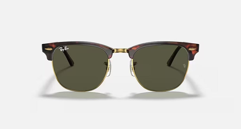 Ray-Ban Clubmaster Unisex Lifestyle Sunglasses - Front view showcasing sleek all-metal frames and gradient lenses