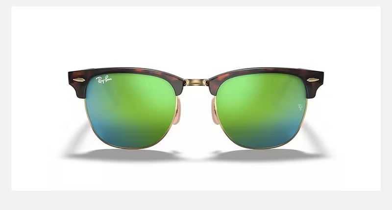 Ray-Ban Clubmaster Unisex Lifestyle Sunglasses - Front view showcasing sleek all-metal frames and gradient lenses