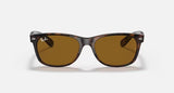 Ray-Ban New Wayfarer Unisex Lifestyle Sunglasses with Classic Black Frames