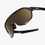 100% S2 Unisex Bike Sunglasses Matte Black - Soft Gold Mirror Lens