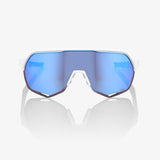 100% S2 Unisex Bike Sunglasses Matte White - HiPER Blue Mirror Lens