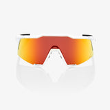100% SPEEDCRAFT Unisex Bike Sunglasses Soft Tact Off White - HiPER Red Mirror Lens