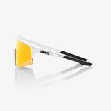 100% SPEEDCRAFT Unisex Bike Sunglasses Soft Tact Off White - HiPER Red Mirror Lens