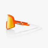 100% GLENDALE Unisex Bike Sunglasses Soft Tact Neon Orange - HiPER Red Mirror Lens