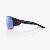 100% NORVIK Unisex Bike Sunglasses Black Holographic - HiPER Blue Mirror Lens