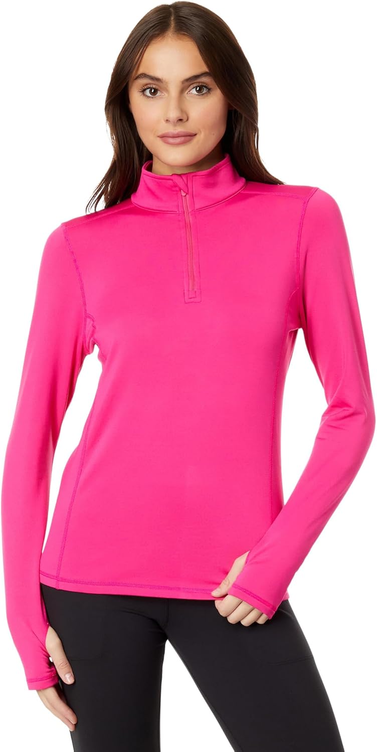 Hot Chillys Women Micro-Elite Chamois Solid Zip-T Midweight Body Fit Base Layer