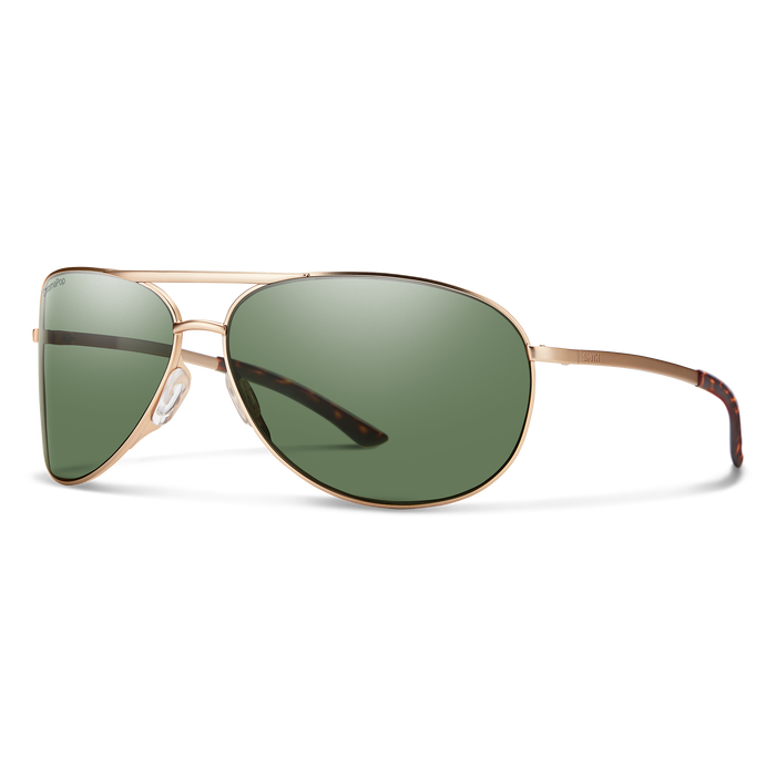 Smith Serpico 2 Sunglasses, Gold Frame ChromaPop Red Mirror Lens