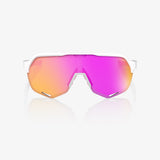 100% S2 Unisex Bike Sunglasses Matte White/Pink - HiPER Vital Pink Mirror Lens
