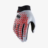 100% GEOMATIC Unisex Bike Gloves Grey/Racer Red