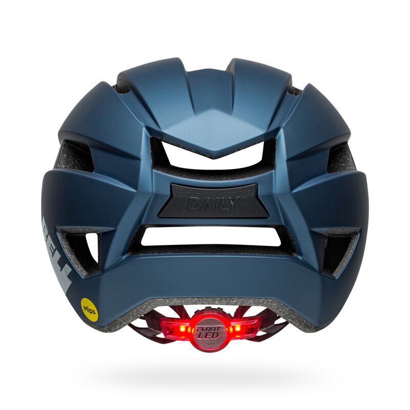 Bell Daily MIPS LED Unisex Cycling Helmet - Front view, showcasing integrated LED light and stylish design