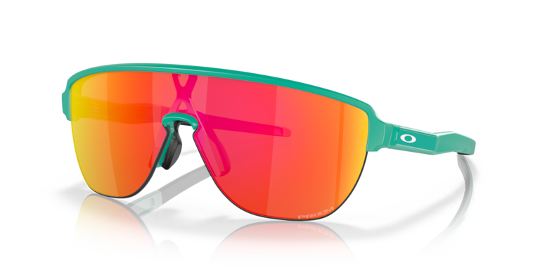 Oakley Corridor Rectangular Men Sunglasses - Front view, showcasing semi-rimless shield design and Unobtainium features