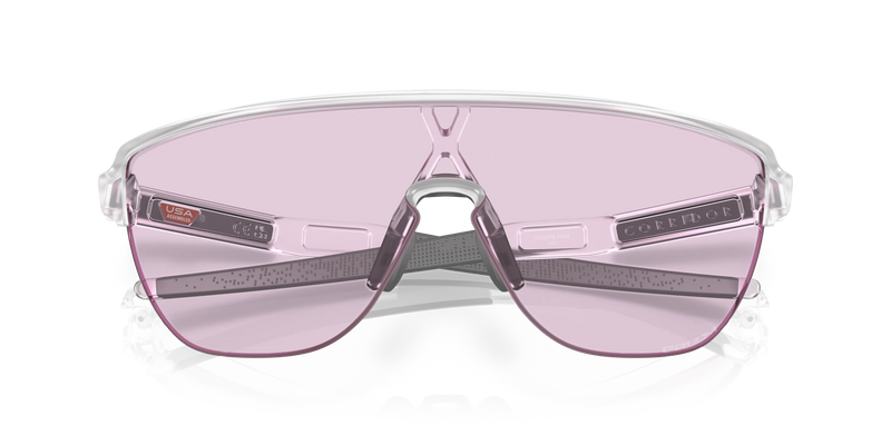 Oakley Corridor Rectangular Men Sunglasses - Front view, showcasing semi-rimless shield design and Unobtainium features