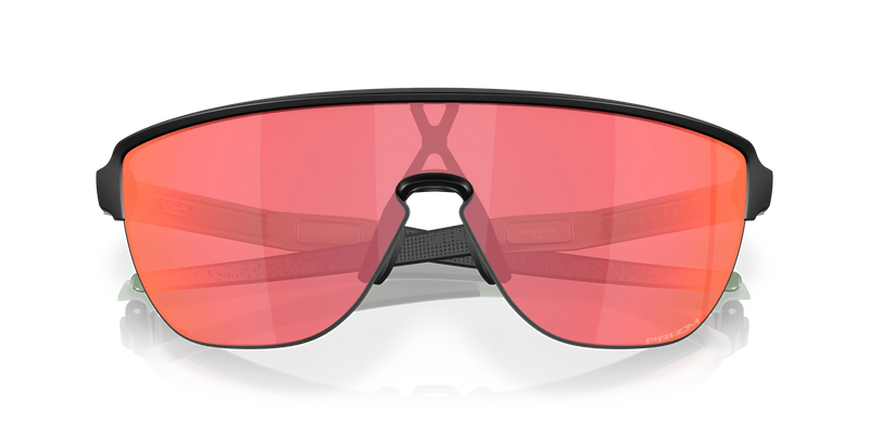 Oakley Corridor Rectangular Men Sunglasses - Front view, showcasing semi-rimless shield design and Unobtainium features