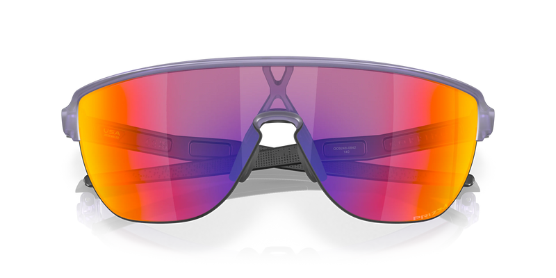 Oakley Corridor Rectangular Men Sunglasses - Front view, showcasing semi-rimless shield design and Unobtainium features