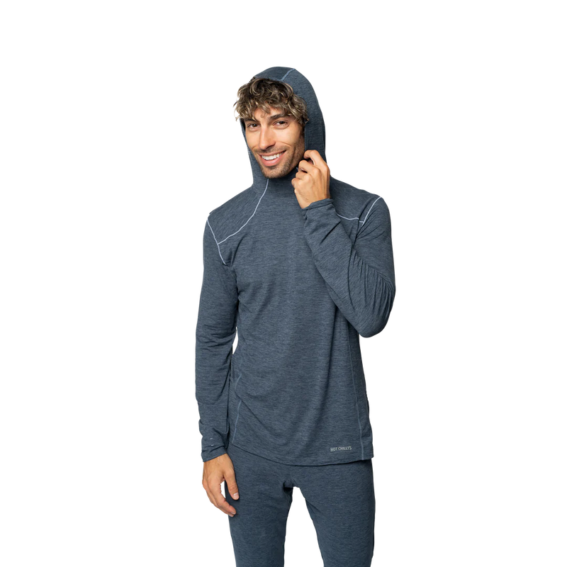 Hot Chillys Men Clima-Tek Hoodie Midweight Relaxed Fit Base Layer