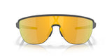 Oakley Corridor Rectangular Men Sunglasses - Front view, showcasing semi-rimless shield design and Unobtainium features