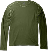 Image of Hot Chillys Men Pepper Bi-Ply Crewneck showcasing its double-layer construction and relaxed fit, designed for excellent thermal retention and moisture-wicking. OD Green