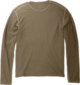 Image of Hot Chillys Men Pepper Bi-Ply Crewneck showcasing its double-layer construction and relaxed fit, designed for excellent thermal retention and moisture-wicking. Tan