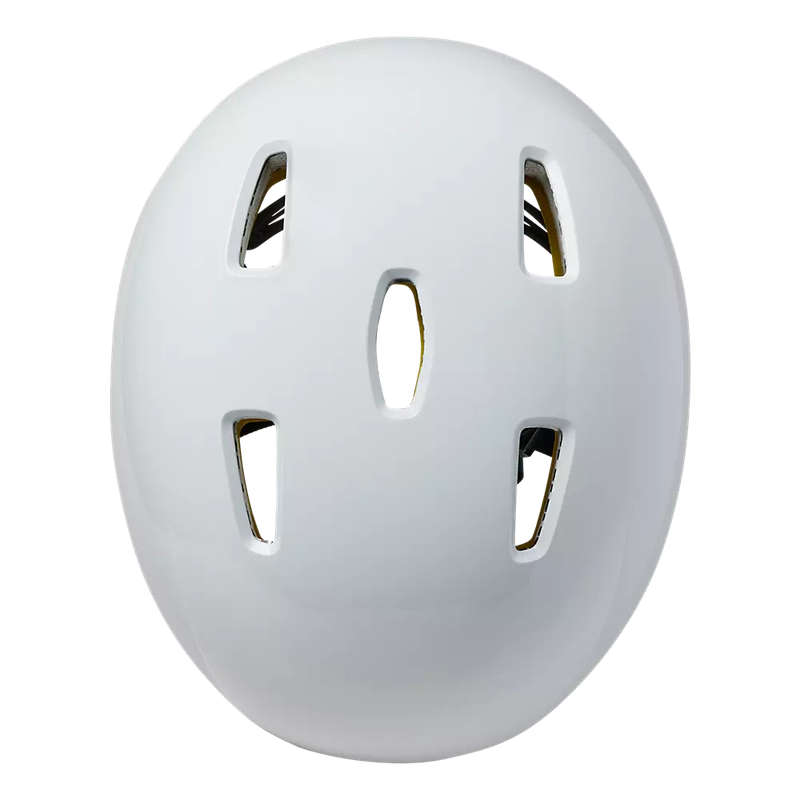 Fox Racing Unisex Flight Pro Helmet - Front view, showcasing MIPS technology and 360 fit system White top