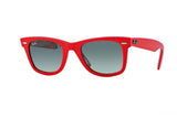 Ray-Ban Wayfarer Classic sunglasses in various colors with polarized and gradient lenses, featuring acetate frames and iconic logo.