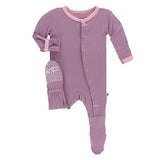 KicKee Pants Bamboo Solid Footie with Snaps 